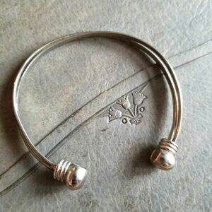 Crisscross bracelet magnetic silver tone cuff skinny